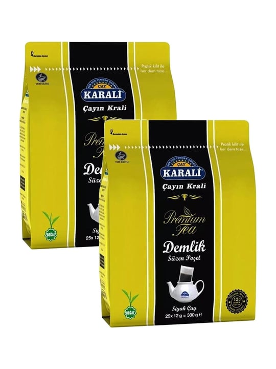 Karali Premium Demlik Poşet Siyah Çay 25 Li 2 Adet