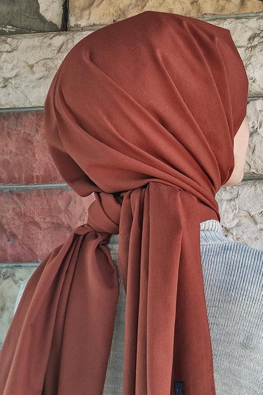 Karanfilden Pamuk Şal, Pamuklu Kadın Şal Kiremit, Rahat Kullanım