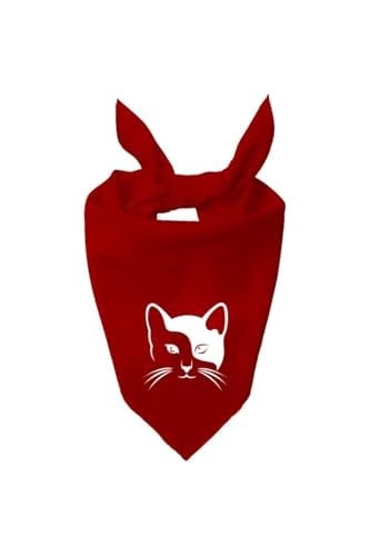Kare Sevimli Kedi Tasarım Tek Renk Fular