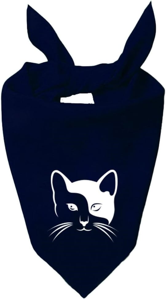 Kare Sevimli Kedi Tasarım Tek Renk Fular