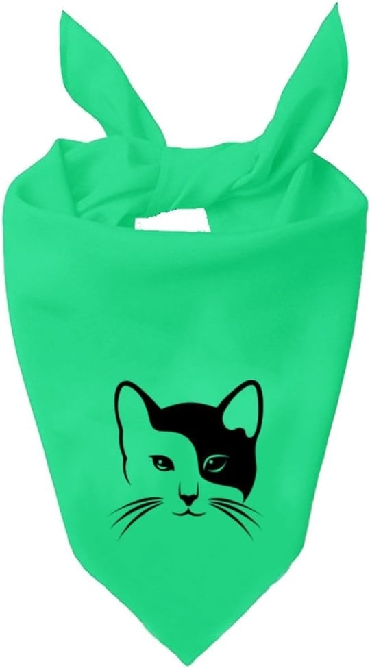 Kare Sevimli Kedi Tasarım Tek Renk Fular