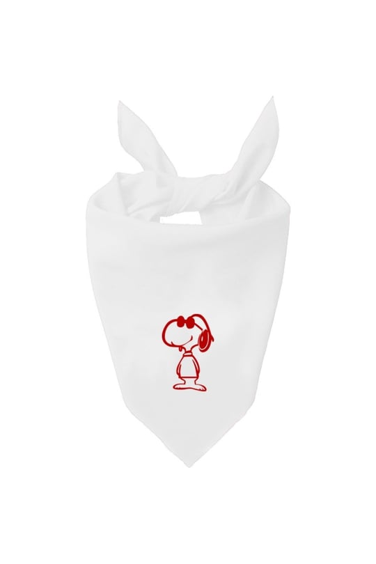 Kare Snoopy Tasarım Tek Renk Fular