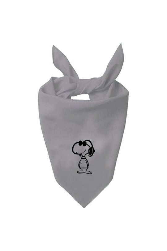 Kare Snoopy Tasarım Tek Renk Fular