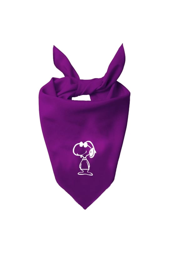 Kare Snoopy Tasarım Tek Renk Fular