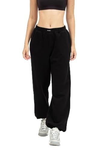 KARL LAGERFELD Kadın Essential Cuffed Joggers, Black Essential Logolu Manşetli Joggers