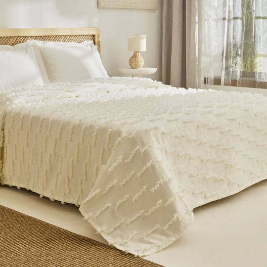 Kaşmir Home Ella Çift Kişilik Yatak Örtüsü Offwhite