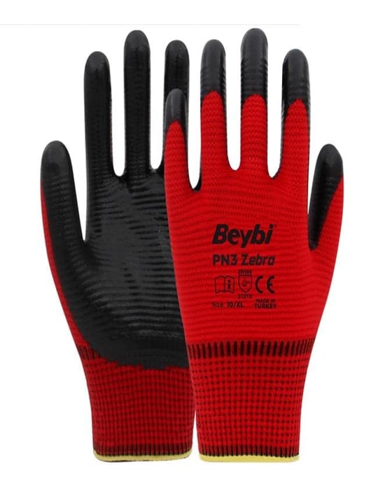 KATAR Beybi PN3 Zebra Kırmızı Siyah Eldiven No:10