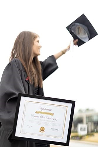 Kate & Milo Diploma Çerçevesi, Klasik Belge ve Sertifika Ekran Çerçevesi, Beyaz Mat Siyah, Mezun Hediye Fikirleri, Duvar veya Masa Üstü Çerçeve