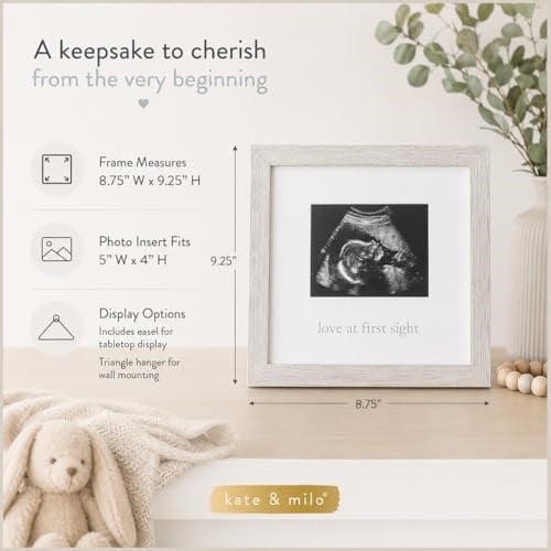 Kate & Milo Rustik Sonogram İlk Görüşte Aşk Çerçevesi, Ebeveyn Hediyesi Bekleniyor, Ultrason Resim Çerçevesi