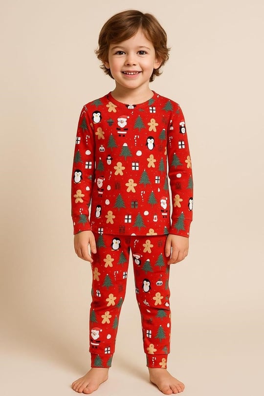 Katia & Bony Çocuk Yılbaşı Temalı Pijama Takımı, 22512G2010 - Seçenekler: 2 Yıl, 5 Yıl