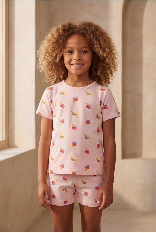 Katia & Bony Kız Çocuk Floral Outburst Dondurma Desenli Paketli Şortlu Pijama Takımı, 12612K2018 - Seçenekler: 2-3 Yıl, 4-5 Yıl, 6-7 Yıl, 8-9 Yıl, 10-11 Yıl, 12-13 Yıl