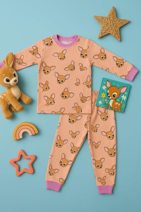 Katia & Bony Kız Çocuk Köpek Baskılı Pijama Takımı, 5 Yaş, 22412K2034, Desenli, kız-çocuk