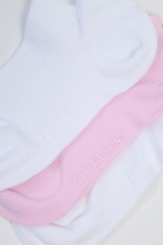 Katia & Bony Run 3lü Çocuk Basic Patik Çorap Beyaz/Beyaz/Pembe 9-12 Yaş, 9-12 Yaş, KAT01K00084, WHITE/WHITE/PINK, kız-çocuk