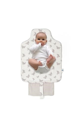 Katlanabilir Alt Değiştirme Matı,%100 Pamuk, Çantalı, Iconique Lapin Desenli, Tek Ebat