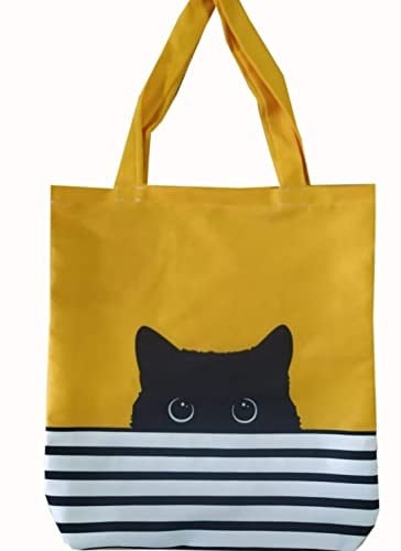Kedi Desenli Plaj Çantası