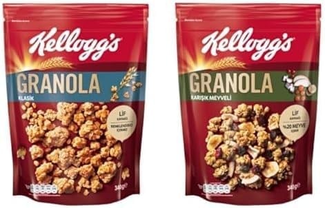 Kelloggs Granola Klasik 340 gr & Granola Meyveli 340 g