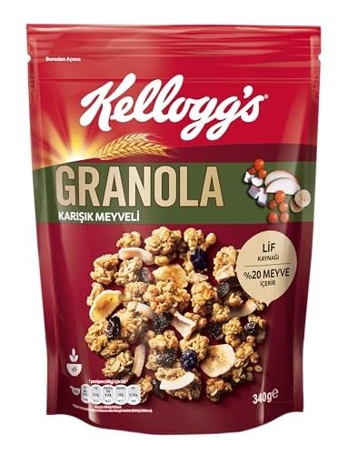Kelloggs Karışık Meyveli Granola 340 Gr x3 Adet,%45 Yulaf içerir,Lif Kaynağı,%20 Kurutulmuş Meyve