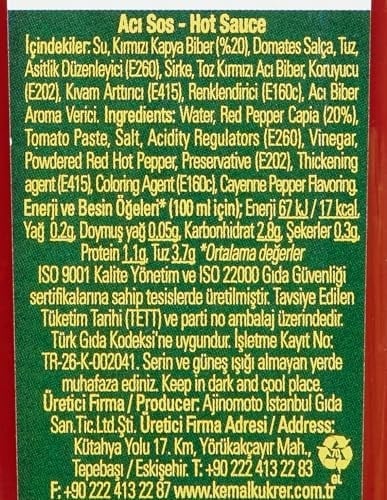 Kemal Kükrer Acı Sos 250 ml