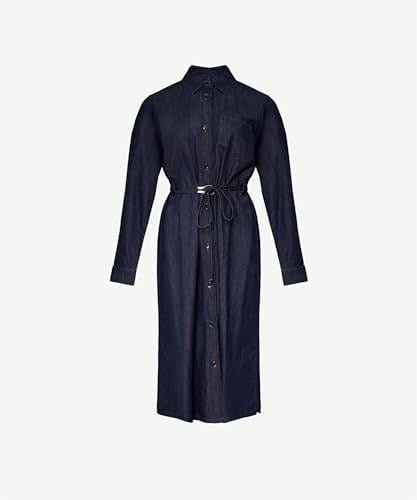 Kemer Detaylı Denim Elbise