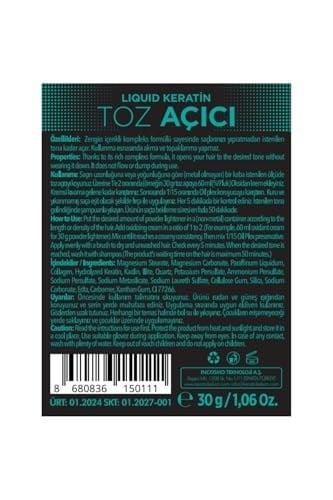 Keratinli Gri Toz Açıcı, Oksidan Kremli Set - Yakmadan Saç Rengi Ve Boya Açıcı Set (30G,60ML=90GR)