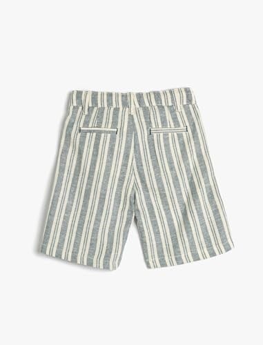 Keten Şort Chino Beli Bağlamalı Cepli
