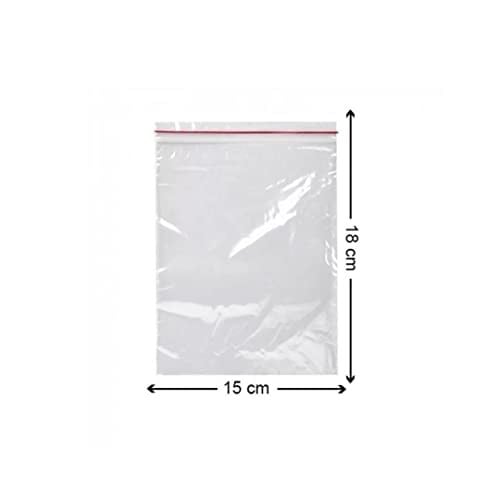 Kilitli Torba 100lü(Tüm Ebatlar) Kilitli Buzdolabı Poşeti Şeffaf Naylon Torba Kilitli Saklama Poşeti (15x18 cm)