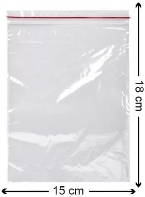 Kilitli Torba 100lü(Tüm Ebatlar) Kilitli Buzdolabı Poşeti Şeffaf Naylon Torba Kilitli Saklama Poşeti (15x18 cm)