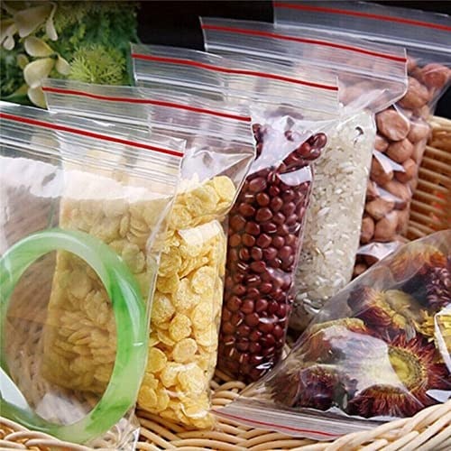 Kilitli Torba 19x25 Cm 50li Kilitli Buzdolabı Poşeti Şeffaf Naylon Torba Kilitli Saklama Poşeti
