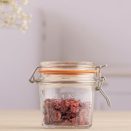 Kilner kavanoz, yuvarlak Clip Top cam, cam, şeffaf, 0.35 Litre - Seçenekler: 0.35 Litre, 1,5 Liter, 2 Liter, tek beden, Set of 3 0.5L