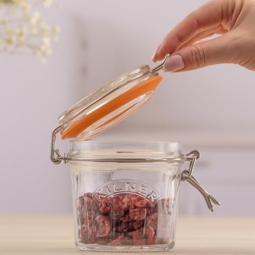 Kilner kavanoz, yuvarlak Clip Top cam, cam, şeffaf, 0.35 Litre - Seçenekler: 0.35 Litre, 1,5 Liter, 2 Liter, tek beden, Set of 3 0.5L