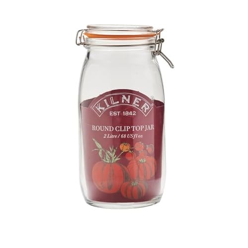 KILNER Yuvarlak kilitli cam, 2 litre - Seçenekler: 0.35 Litre, 1,5 Liter, 2 Liter, tek beden, Set of 3 0.5L