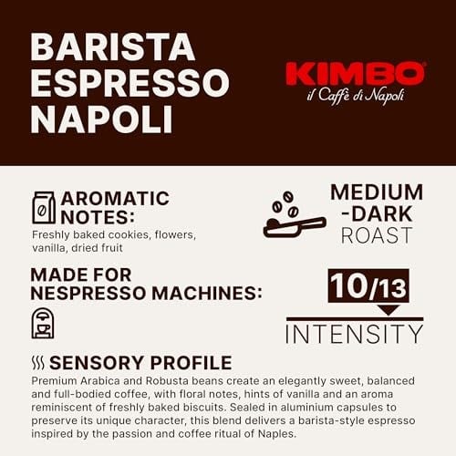 Kimbo Barista Espresso Napoli Nespresso Uyumlu Kapsül Kahve (Alüminyum) (10’lu Kutuda)