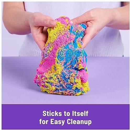 Kinetic Sand Squish N Create Set - 382 g İsveçten orijinal sihirli kinetik kum, üç renkte ve yaratıcı iç mekan kum oyunu için 5 alet, 3 yaşından itibaren