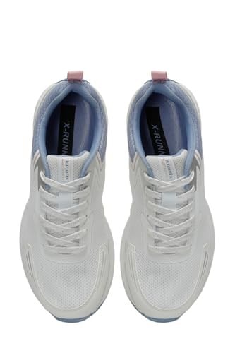 KİNETİX Kadın Beyaz Gri Runnıng Fileli Sneaker Spor Yürüyüş Ayakkabısı