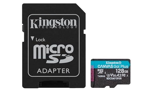 Kingston 128GB Canvas Go Plus microSD Card | Up to 200MB/s | Class 10, UHS-I, U3, V30, A2 | SDCG4/128GB - Seçenekler: Up to 170MB/s read, Up to 200MB/s read, SD adaptörsüz, 1 TB...