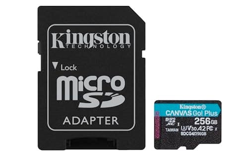 Kingston 256GB Canvas Go Plus microSD Card | Up to 200MB/s | Class 10, UHS-I, U3, V30, A2 | SDCG4/256GB - Seçenekler: Up to 200MB/s read, Card only