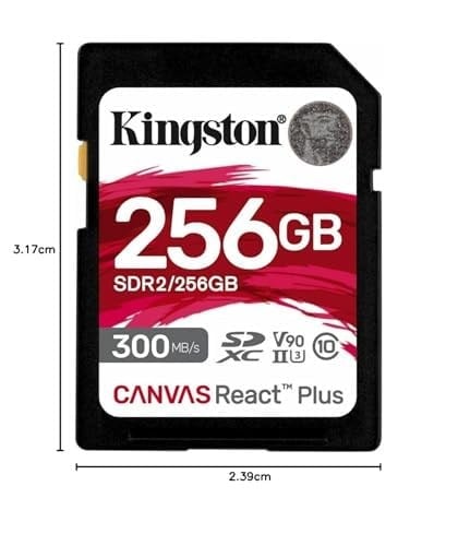 Kingston 256GB SDXC REACT PLUS UHS-II 300R/260W U3 V90 FULL HD/4K/8K