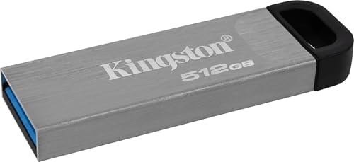 Kingston DataTraveler Kyson USB 3.2 Gen 1 USB bellek 512 GB - şık, kapaksız metal gövdeli