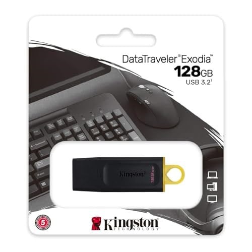 Kingston Kingston DataTraveler Exodia 128GB USB Flash Bellek USB3.2 Gen1 (Black + Yellow) DTX/128GB