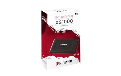 Kingston XS1000 1TB USB 3.2 Gen 2 Type-C USB-A Adaptörlü 1000/1050MB/s Taşınabilir Bellek Siyah - SXS1000/1000G