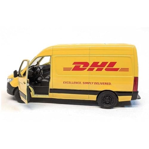 KiNSFUN DHL Mercedes-Benz Sprinter 1:46 Ölçekli 5 inç Döküm Metal Model Oyuncak Kargo Van