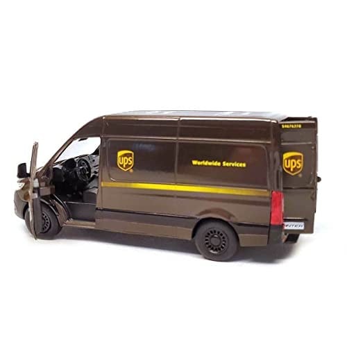 KiNSMART Mercedes-Benz Sprinter UPS Sürümü Teslimat Van 1:48 Ölçekli 5 inç