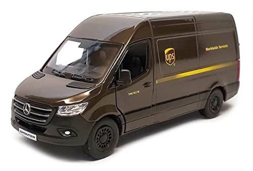KiNSMART Mercedes-Benz Sprinter UPS Sürümü Teslimat Van 1:48 Ölçekli 5 inç