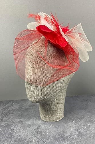 Kırmızı Grek Tüllü Vualet Parti Ve Nikah Şapkası Saç Aksesuarı