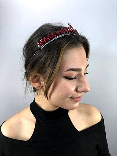 Kırmızı Gümüş Taşlı İsabella Model Kına Tacı
