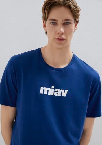 Kırmızı Miav Baskılı Beyaz Tişört Regular Fit/Normal Kesim 067153-622