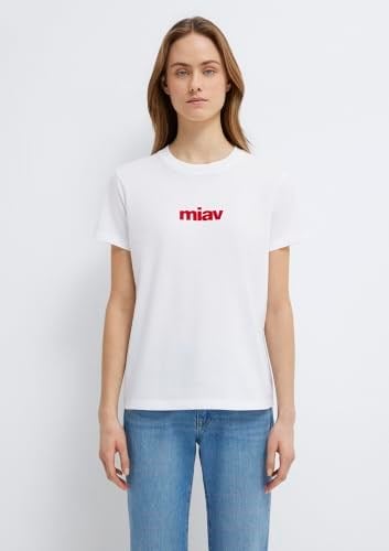 Kırmızı Miav Baskılı Beyaz Tişört Regular Fit/Normal Kesim 1610622-86417