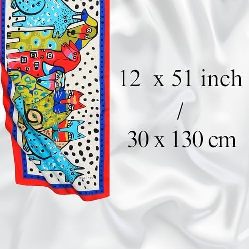 Kırmızı Siyah Desenli İpeksi Fular