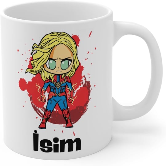 Kişiye Özel Marvel Avengers Marvel Süper Kahramanlar Kupa Bardak Marvel Kupa Bardak (11 Karakter) (Örümcek Adam, Beyaz)