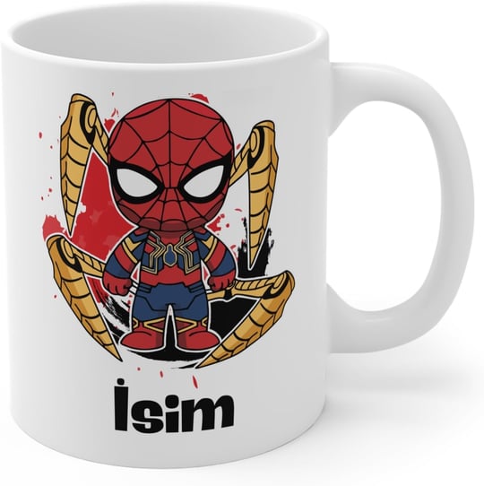 Kişiye Özel Marvel Avengers Marvel Süper Kahramanlar Kupa Bardak Marvel Kupa Bardak (11 Karakter) (Örümcek Adam, Beyaz)
